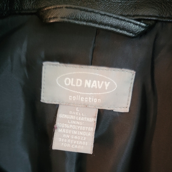 Old Navy black leather jacket - Picture 2 of 3